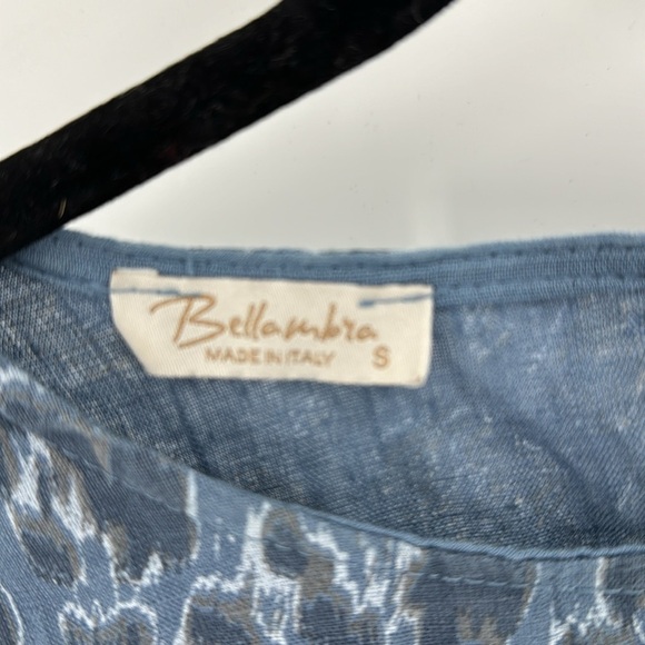 Bellambra Italy Linen Blouse Top Animal Print Leopard summer nautical beach - Picture 2 of 6